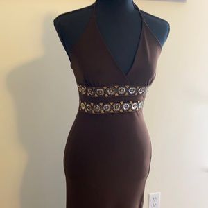 ❌SOLD❌ Va va voom brown halter dress